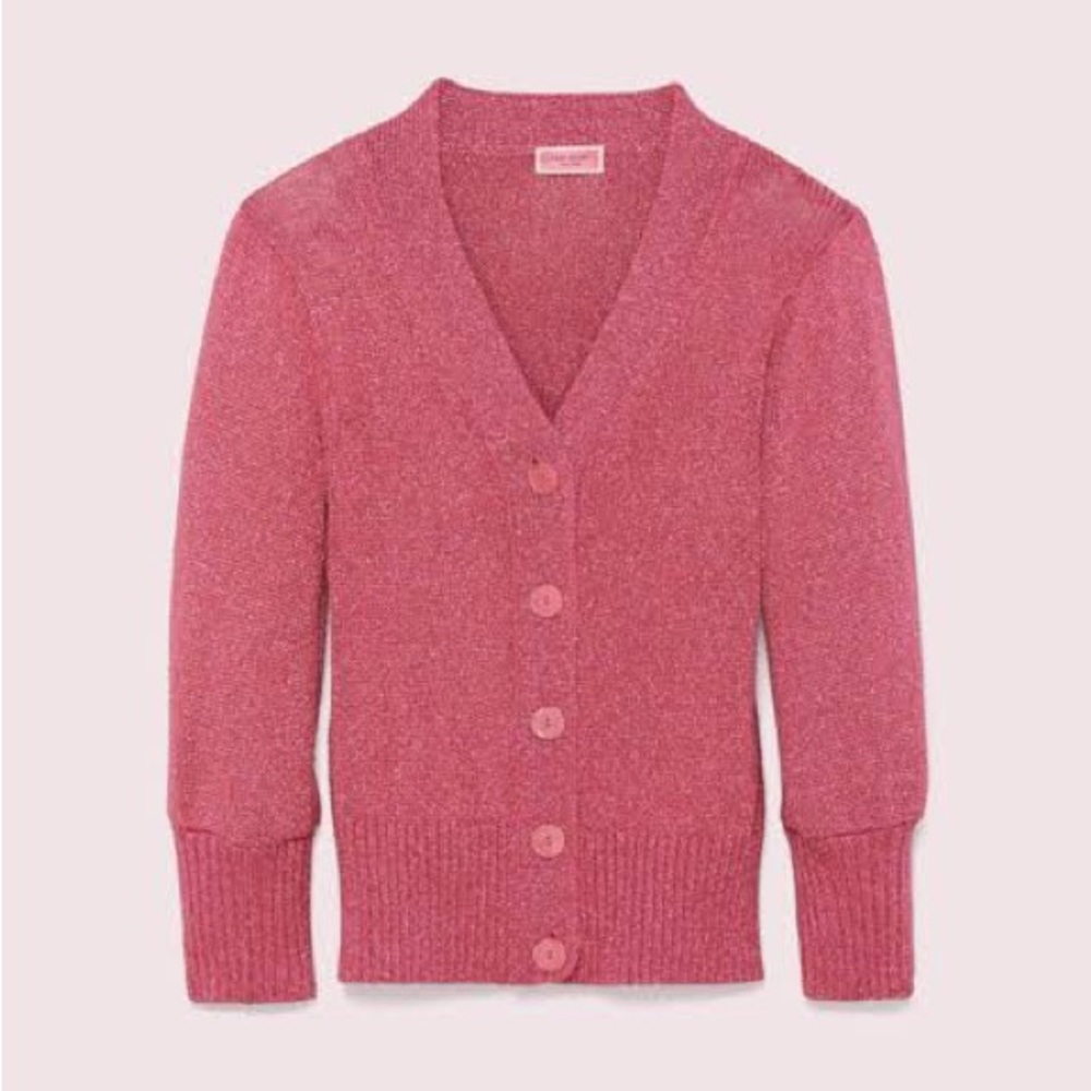 NWOT kate spade sparkle Pink V-Neck Cardigan